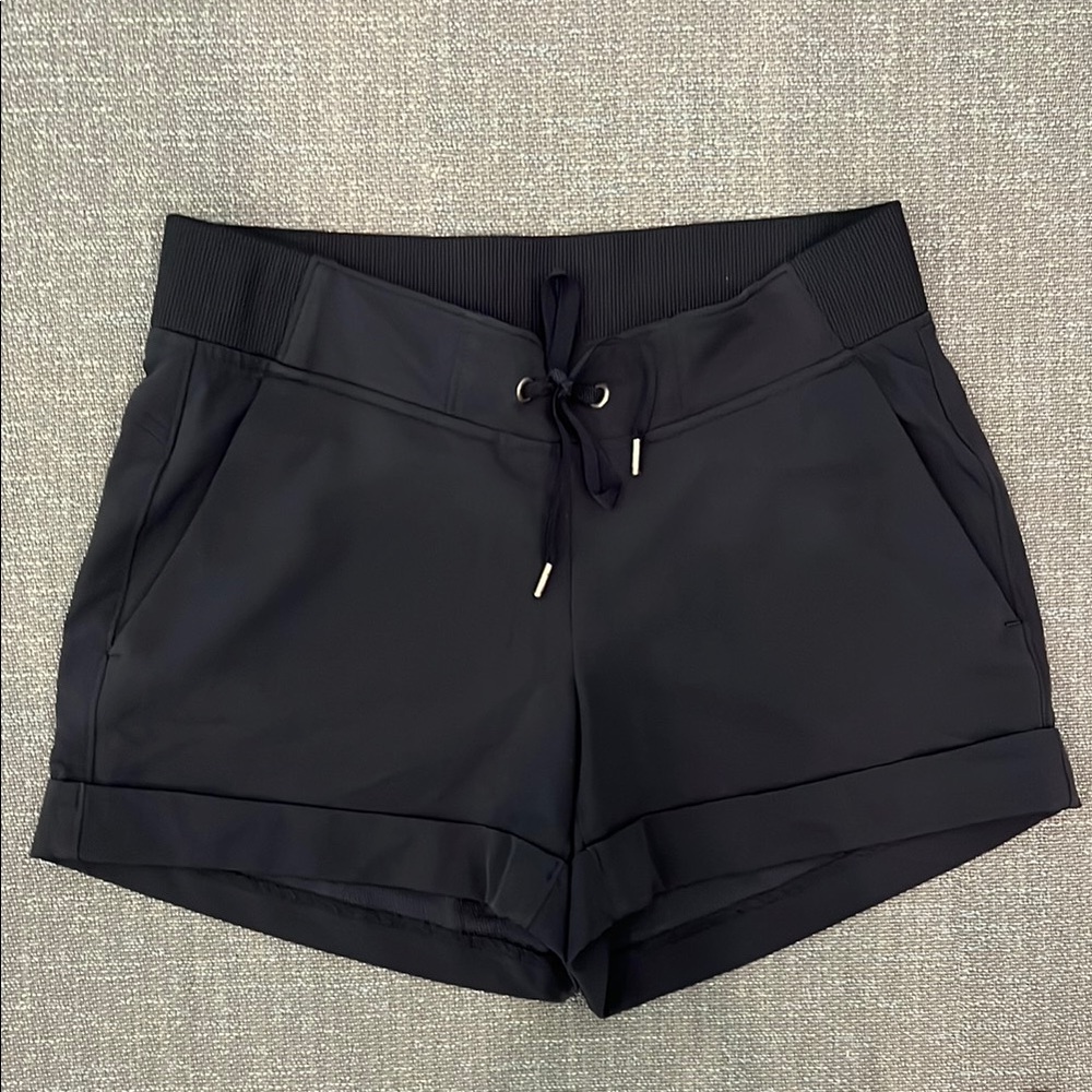 Athleta Black Athletic Shorts with Drawstring Waistband
